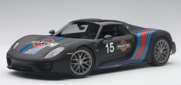 77929 Porsche 918 Spyder Weissach Package (Matt Black with Martini livery) 1:18